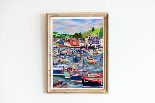 Cornwall Mevagissey Boats Print