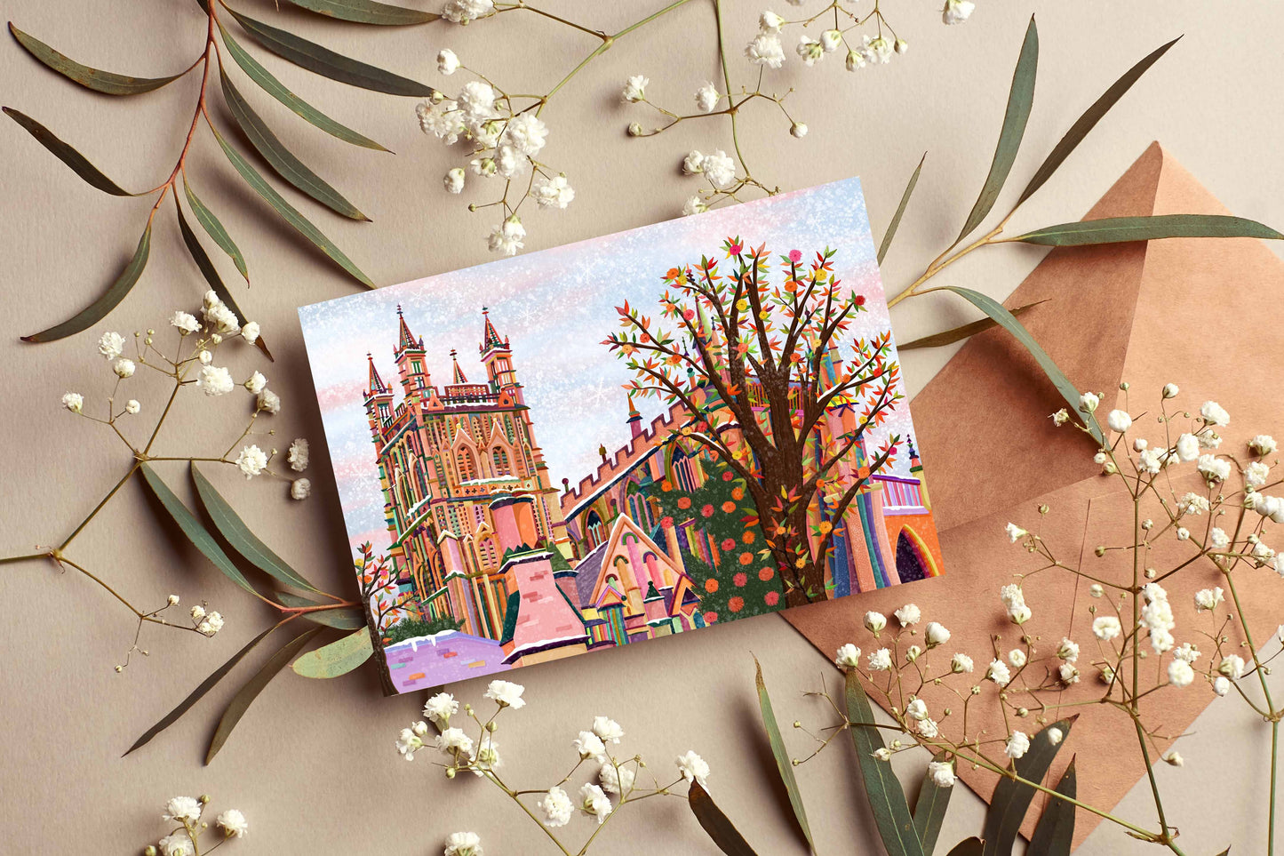 Gloucester Cathedral Snow Card