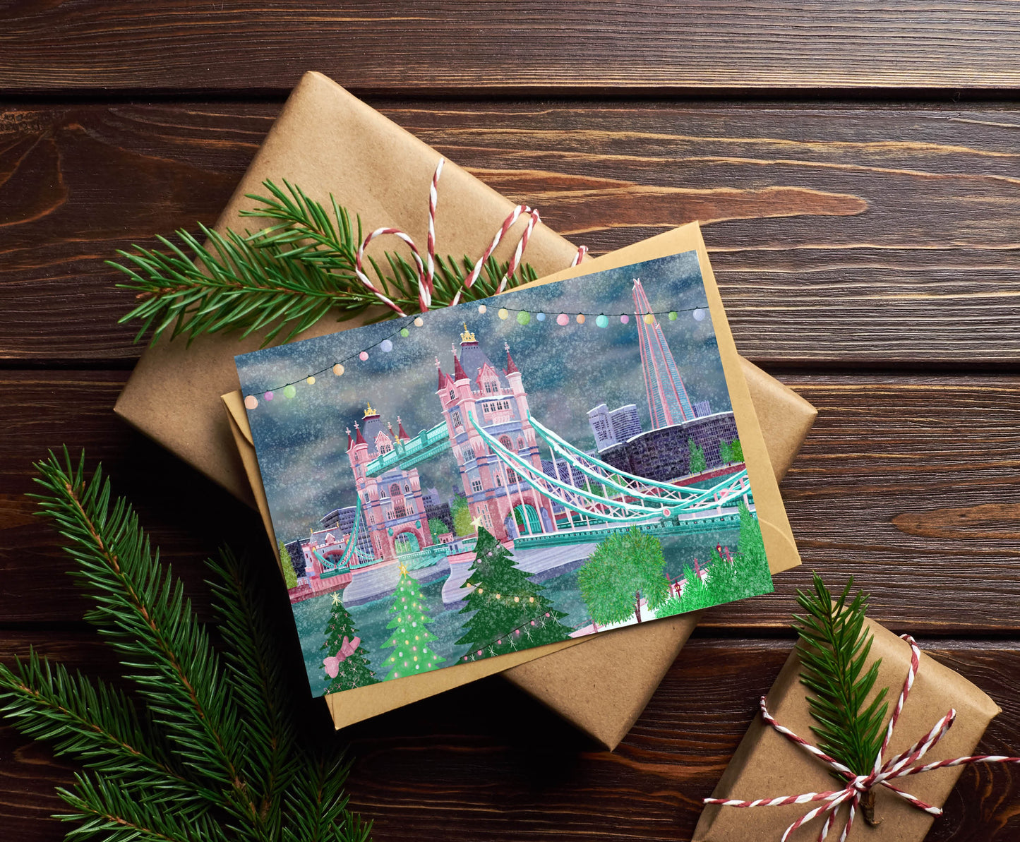 London Tower Bridge Christmas Card