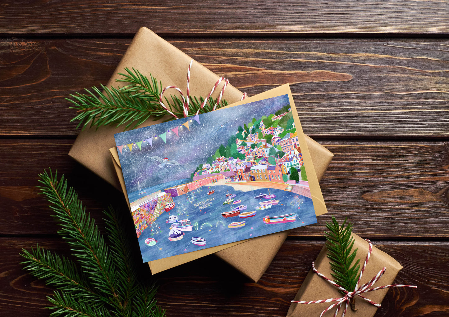 Cornwall Mousehole Christmas Card