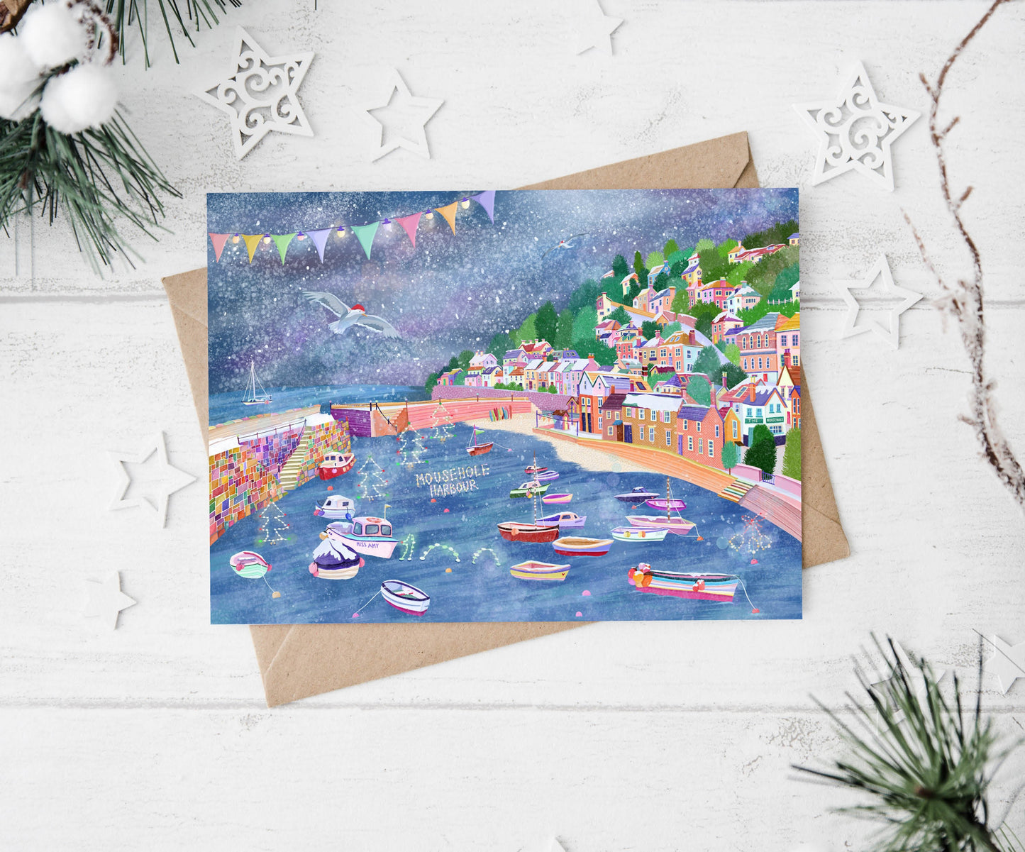 Cornwall Mousehole Christmas Card