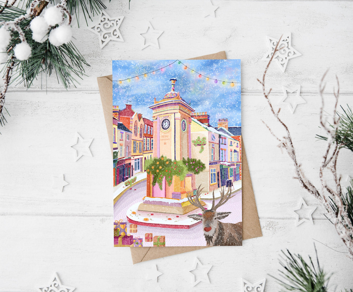 Stroud Reindeer Christmas Card