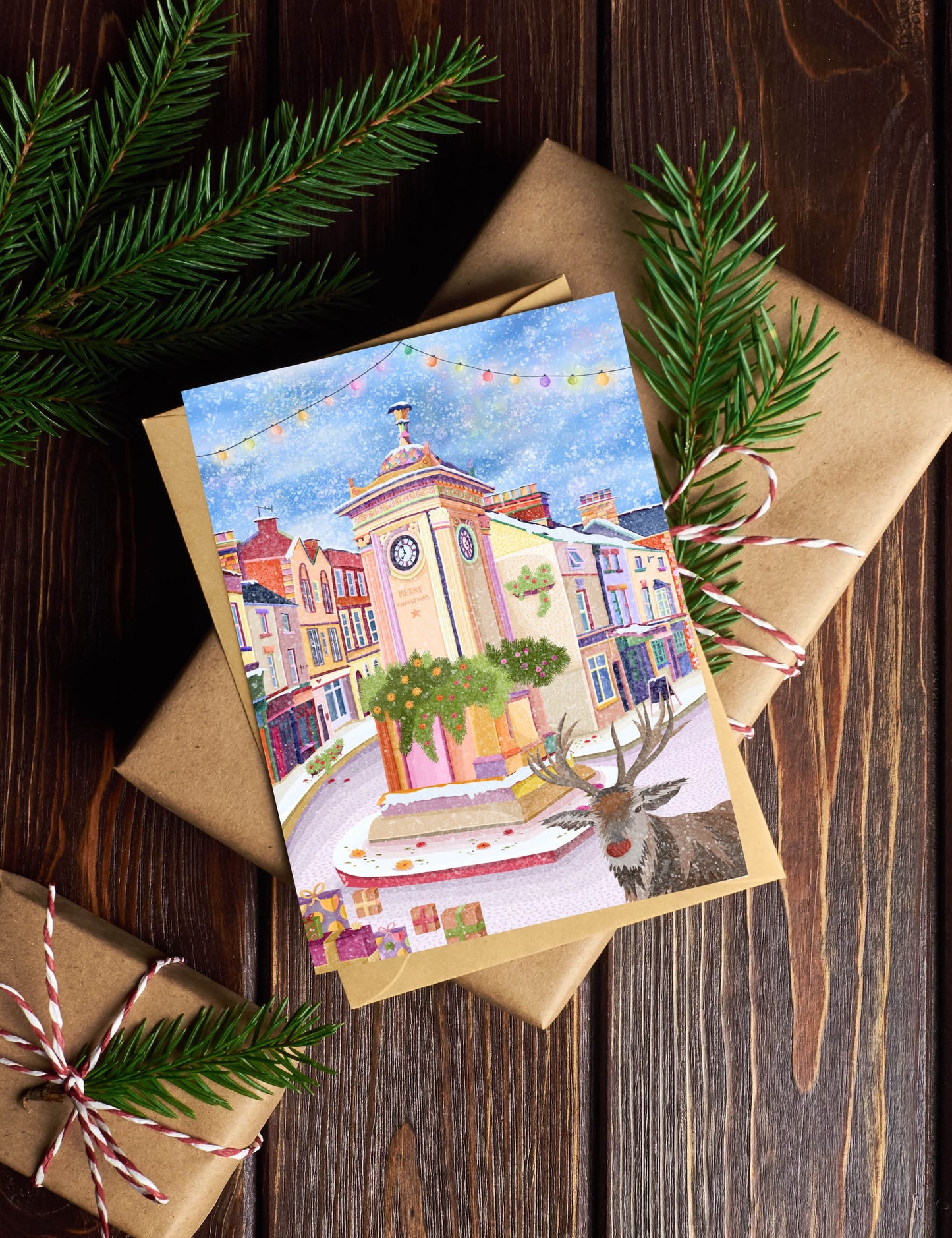 Stroud Reindeer Christmas Card