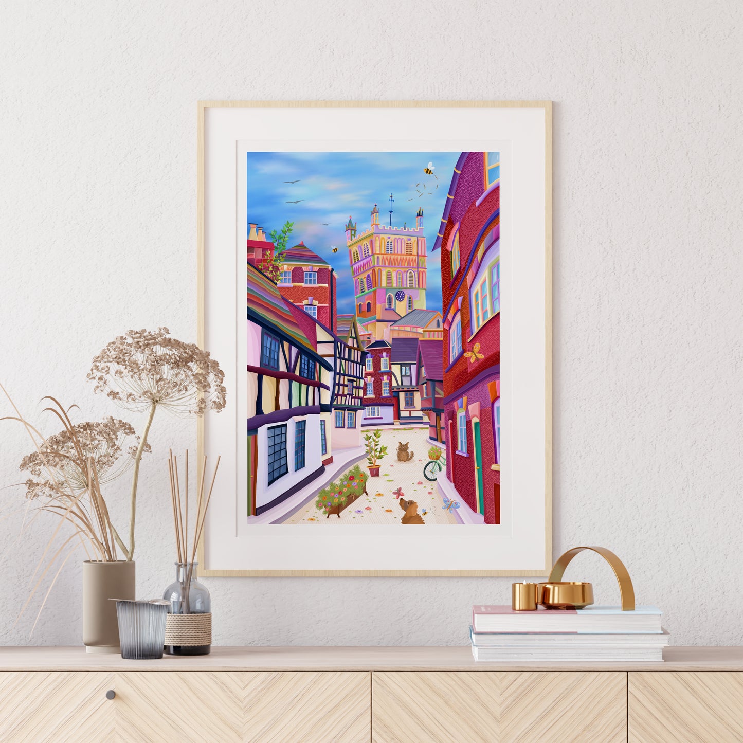 Tewkesbury St Marys Lane Print