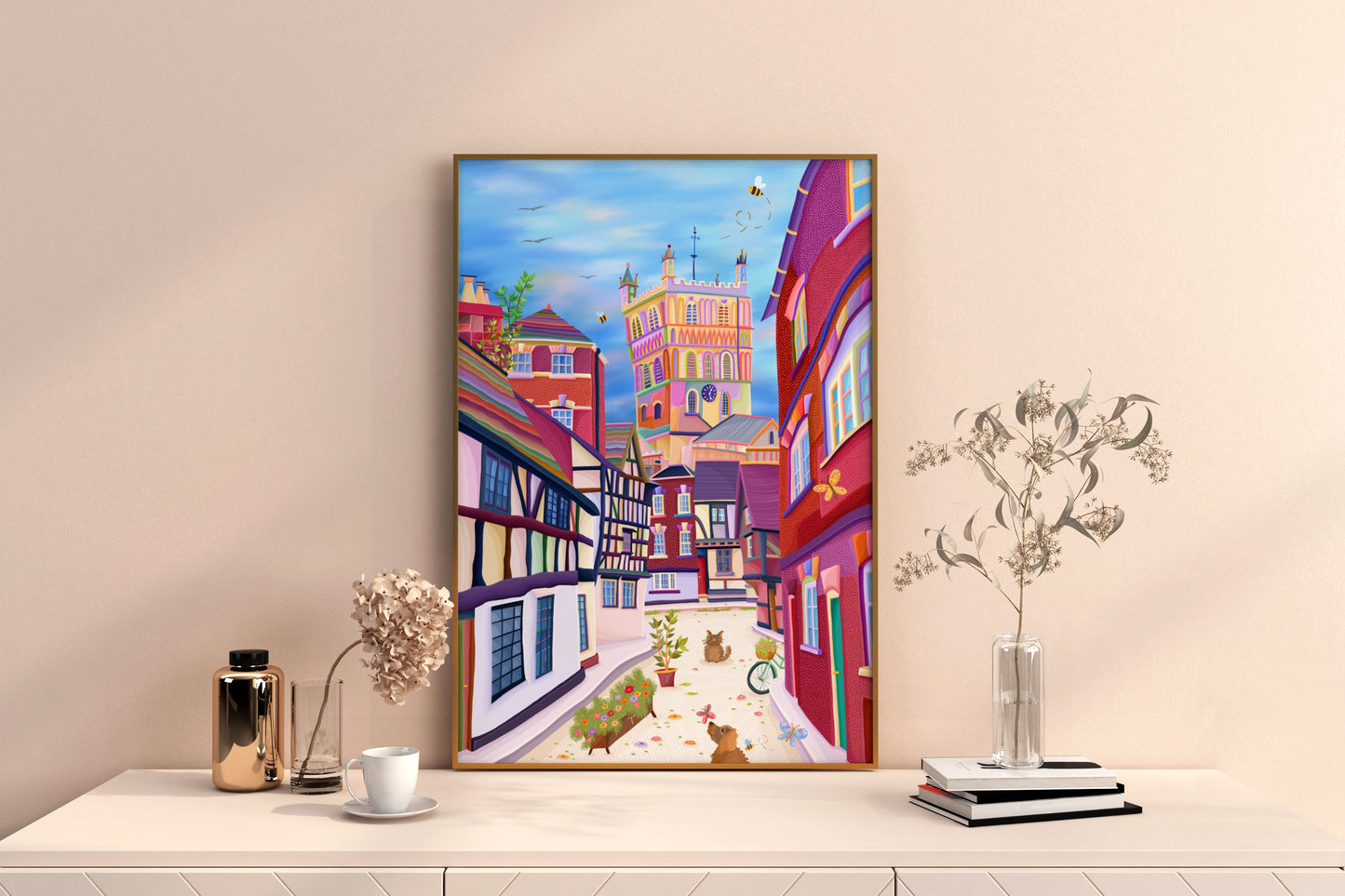 Tewkesbury St Marys Lane Print