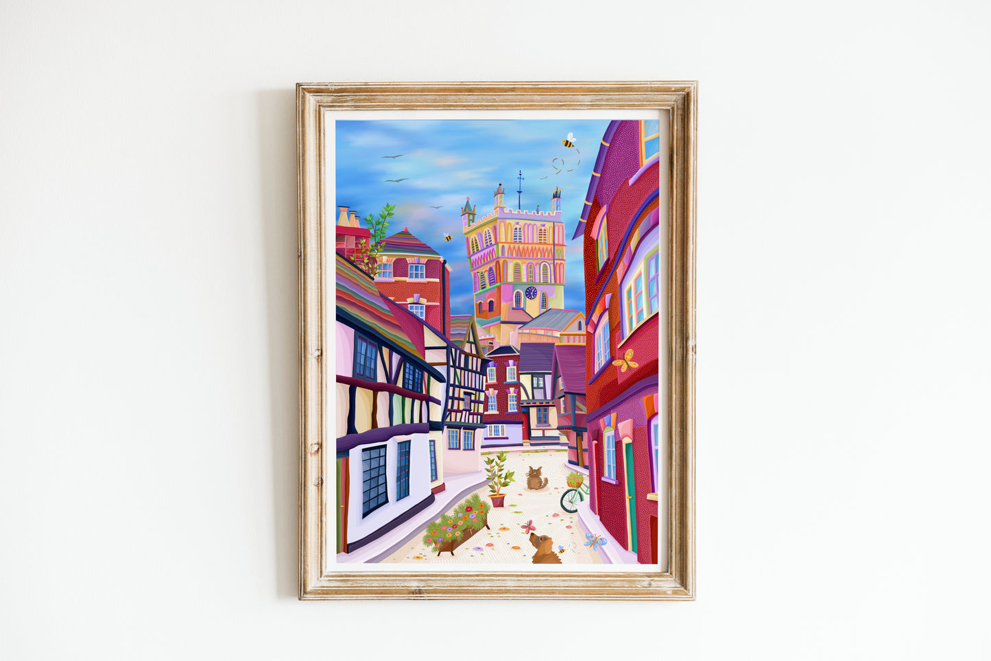 Tewkesbury St Marys Lane Print