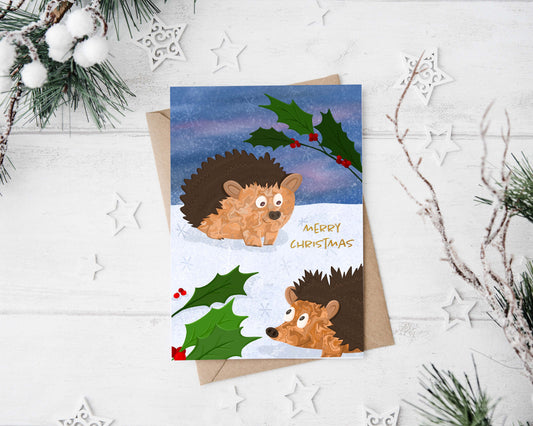 Hedgehog Christmas Card