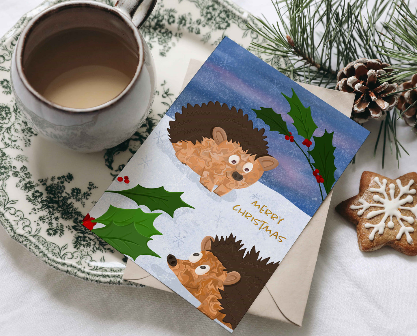 Hedgehog Christmas Card