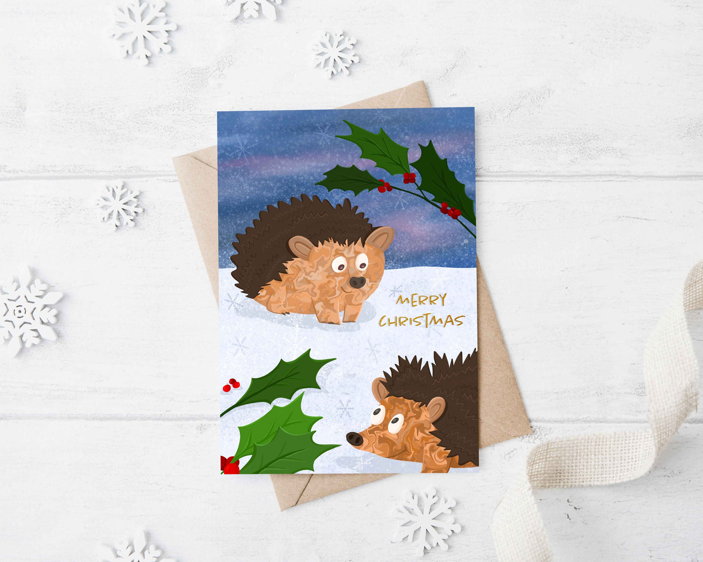 Hedgehog Christmas Card