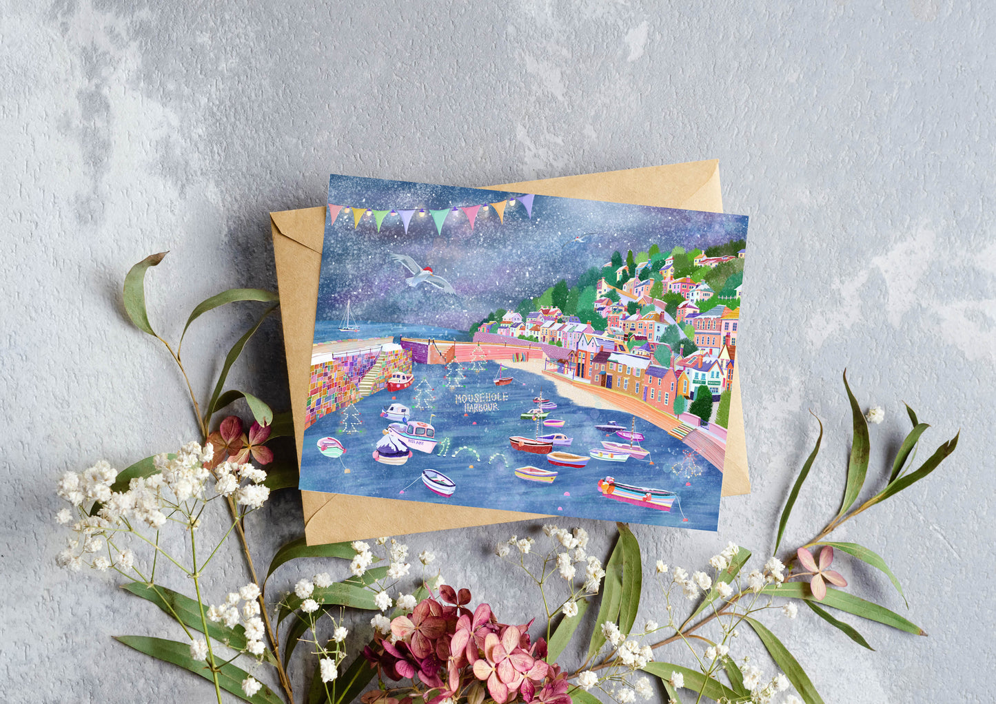 Cornwall Mousehole Christmas Card