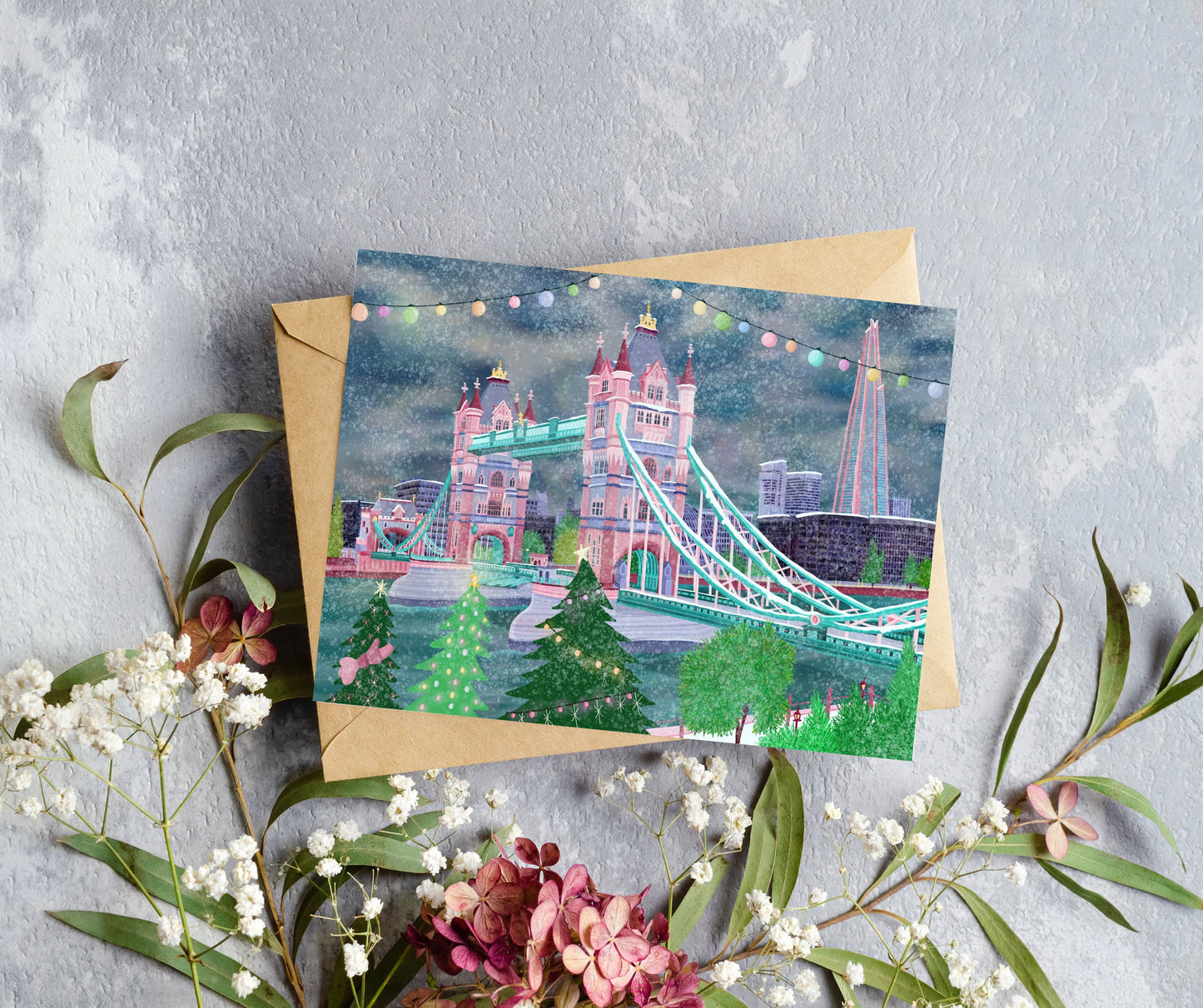 London Tower Bridge Christmas Card